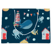 Navy Blue Whale Groot Cadeauzakje (Voorkant)