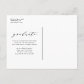 Navy Blue Whimsical Script Photo Afstuderen Aankondigingskaart (Achterkant)