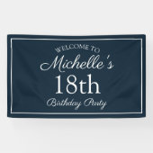 Navy Blue White 18th Birthday Party Spandoek