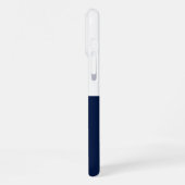 Navy Blue & White Aangepaste naam initiaal iPhone Hoesje (Linkerkant)