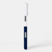 Navy Blue & White Aangepaste naam initiaal iPhone Hoesje (Rechterkant)