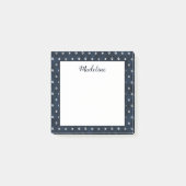 Navy Blue White Abstracte Stippen Gepersonaliseerd Post-it® Notes (Voorkant)