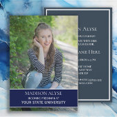 Navy Blue White Afstudeerder College Trunk Kaart