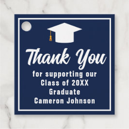 Navy Blue White Afstuderen aangepaste afstudeerfee Bedankjes Labels