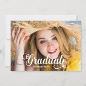 Navy Blue White Afstuderen College Kaart (Voorkant)