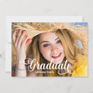 Navy Blue White Afstuderen College Kaart