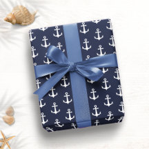 Navy Blue White Anchor Nautical