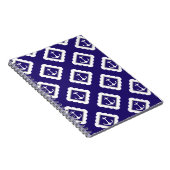 Navy Blue White Anchors Nautical Pattern Notitieboek (Rechterzijde)