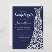 Navy Blue White Bachelorette Party Invite Kaart (Voorkant)