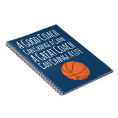 Navy Blue White Basketball Coach Gifts Notitieboek (Rechterzijde)