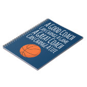 Navy Blue White Basketball Coach Gifts Notitieboek (Linkerzijde)