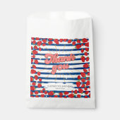 Navy Blue White Bedankt Red Strawberry Party Bedankzakje (Voorkant)
