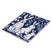 Navy Blue White Beer Cub Woodland Animal Trivet Tegeltje (Zijkant)