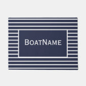 Navy Blue & White Boat Name Doormat Deurmat (Voorkant)