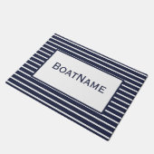 Navy Blue & White Boat Name Doormat Deurmat (Schuin)