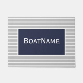 Navy Blue & White Boat Name Doormat Deurmat