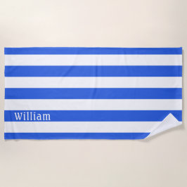 Navy Blue White | Cabana Stripes Personeelsformati Strandlaken