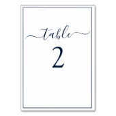 Navy Blue White Calligraphy Script Elegant Wedding Kaart (Voorkant)