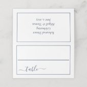 Navy Blue White Calligraphy Script Elegant Wedding Plaatskaartje (Buitenkant ongevouwen)