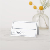 Navy Blue White Calligraphy Script Elegant Wedding Plaatskaartje (Voorkant)