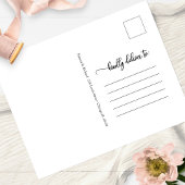 Navy Blue White Calligraphy Wedding Save the Date Briefkaart