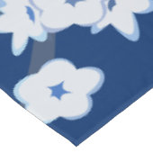 Navy Blue White Cherry Blossom Tafelkleed (Gekanteld)