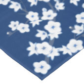 Navy Blue White Cherry Blossom  Tafelkleed (Gekanteld)