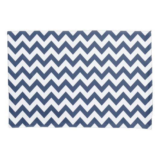Navy Blue White Chevron Modern Pattern Pillow Hoes (Voorkant)