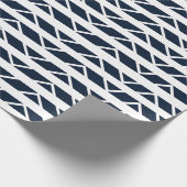 Navy Blue White Chevron Pattern Cadeaupapier (Hoek)