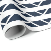 Navy Blue White Chevron Pattern Cadeaupapier (Rol Hoek)