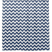 Navy Blue White Chevron Pattern-gordijn Douchegordijn (Voorkant)