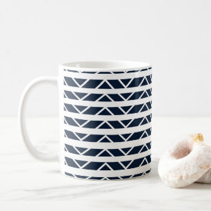 Navy Blue White Chevron Pattern Koffiemok