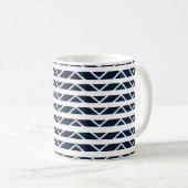 Navy Blue White Chevron Pattern Koffiemok (Voorkant rechts)