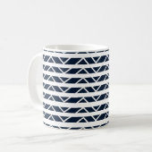 Navy Blue White Chevron Pattern Koffiemok (Voorkant links)
