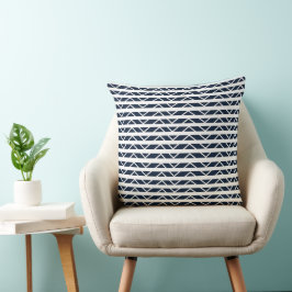 Navy Blue White Chevron Pattern Kussen