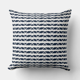 Navy Blue White Chevron Pattern Kussen