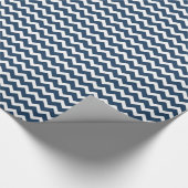 Navy Blue White Chevron Pattern-pakpapier Cadeaupapier (Hoek)