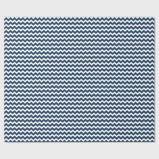 Navy Blue White Chevron Pattern-pakpapier Cadeaupapier (Vlak)