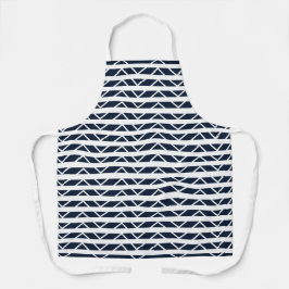Navy Blue White Chevron Pattern Schort