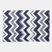 Navy Blue White Chevron Pattern Theedoek (Horizontaal)