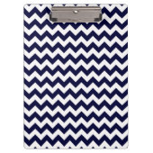 Navy Blue White Chevron Zig-Zag Pattern Klembord (Voorkant)