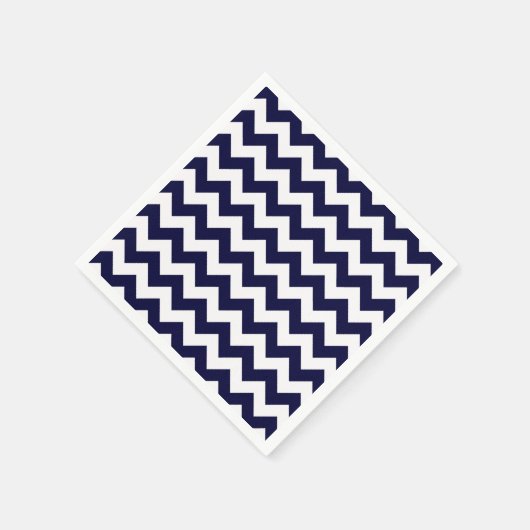 Navy Blue White Chevron Zig-Zag Pattern Servet (Hoek)