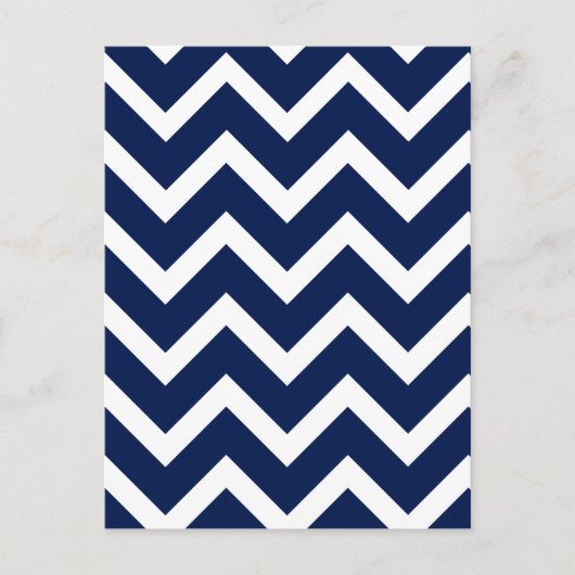 Navy Blue & White Chevron Zigzag Pattern Briefkaart (Voorkant)