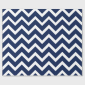 Navy Blue & White Chevron Zigzag Pattern Cadeaupapier (Vlak)