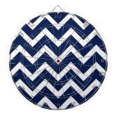 Navy Blue & White Chevron Zigzag Pattern Dartbord (Voorkant)