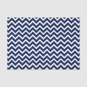 Navy Blue & White Chevron Zigzag Pattern Tissuepapier