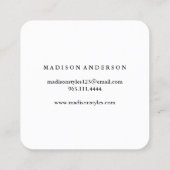 Navy Blue & White Chic Gold Lips - Makeup Artist Vierkante Visitekaartje (Achterkant)