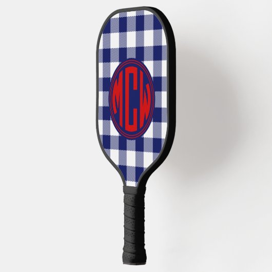 Navy Blue White Circle Monogram Whisky DIY BG Pickleball Paddle (Links)