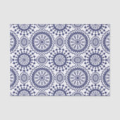 Navy Blue White Circle Patroon Tissuepapier (Voorkant)