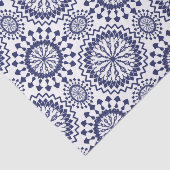 Navy Blue White Circle Patroon Tissuepapier (Detail)